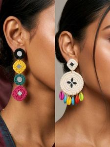 Boho Mirror Work Earrings(Navratri special)