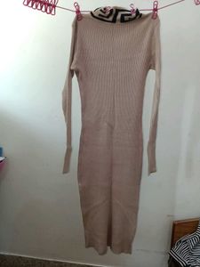 Cozy Ribbed Knit Midi Dress