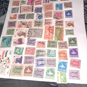 60+ Vintage Indian Stamps