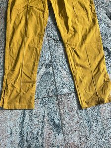 Mustard Yellow Paperbag Waist Pants