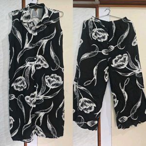 Black Floral Kurta Pant Set 🖤