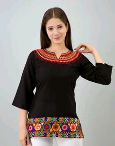 Black Work Short Kurta