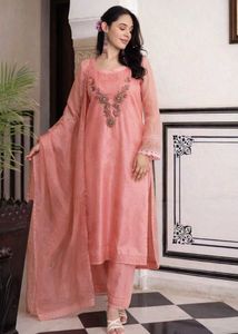 Peach Embroidered Salwar Kameez