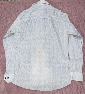 Men's Light Blue Printed Long Sleeve Shirt