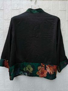 Korean Pintrest Chinese Ghinam Black Floral Print