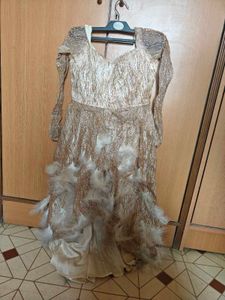 Sparkling Feather Embellished Gown