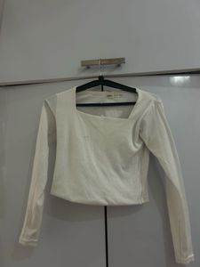 Zara White Long Sleeve Top