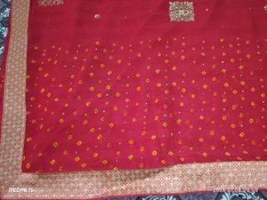 Beautiful Red Bandhani Saree