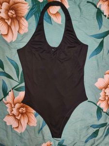 Shein Halter Neck Sleeveless Front Cut-Out Leotard