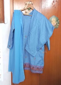 Winter embroidered Kurta salwar suit