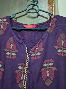 Purple Printed Kurta