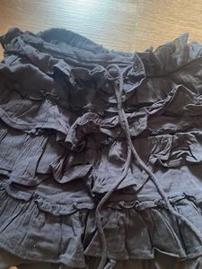 Black Ruffled Mini Skirt