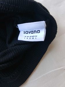 Black Crop Top with Ribbon Detail