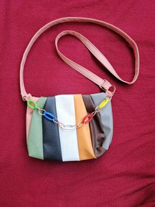 Color Block Chain Shoulder Bag