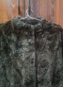 Vintage Faux Fur Short Sleeve Jacket
