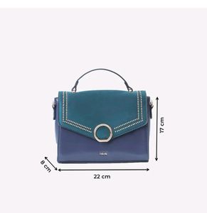 Iykyk Thick Strapped Navy Blue Satchel Bag
