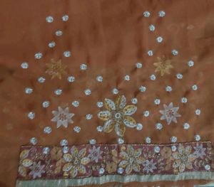 New Full jaal saree in Rust