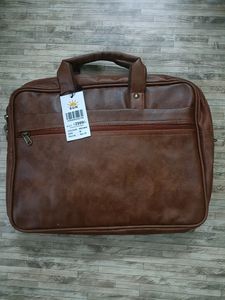 Vintage Brown Leather Briefcase Bag
