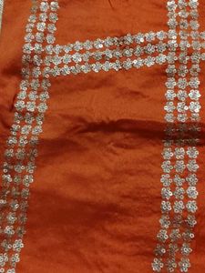Orange duppta with Sequins