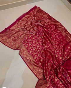 Stunning Pink Banarasi Silk Saree