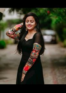 Embroidered Black Gown