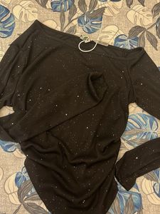 Sparkle Black Long Sleeve Top
