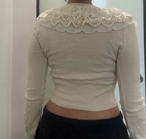 Vintage Lace Collar Cardigan