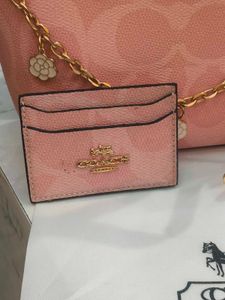Coach Pink Gift Set with Charm &amp; card holder 🩷