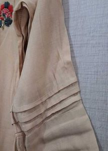 ELEGANT BEIGE EMBROIDERED KURTA SET WITH DUPATTA