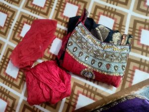 Red Anarkali Kurta with Dupatta