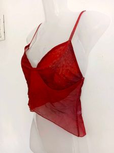 Chic Red mesh Cami Top