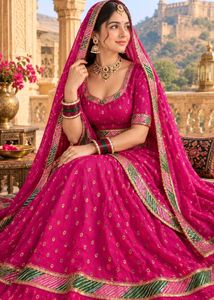 Vibrant Pink Embroidered Ethnic Wear Set