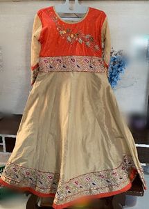 Beautiful Orange & Beige Embroidered Lehenga Choli