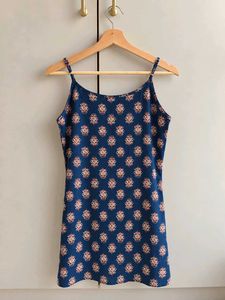 Navy Blue Motif Design Printed Kurta &amp; Free Gift