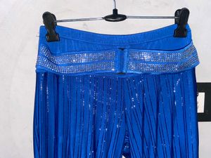 Sparkling Blue Wide-Leg Pants