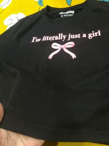 Black "I'm Literally Just a Girl" Tee