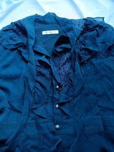 Bohemian Style Teal Blouse
