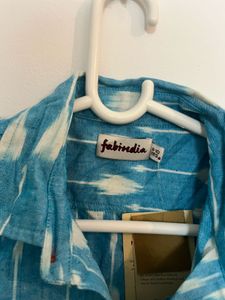 Blue &amp; White Striped Casual Top
