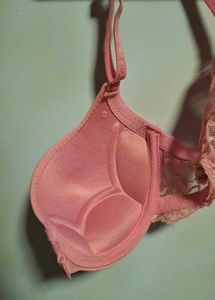 Pink Lacey Front Closure Push Up Bra