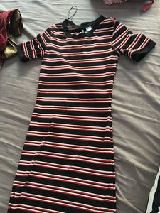 Striped Bodycon Midi Dress