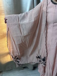 Elegant Peach Embroidered Kurta Set