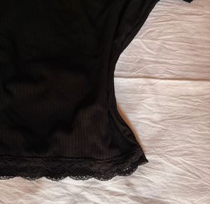 black lace crop top