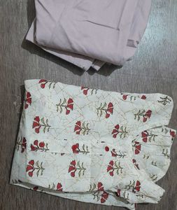 Printed Cotton Kurta with korean pant combo