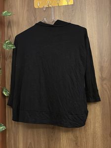 Black Open Front Cardigan