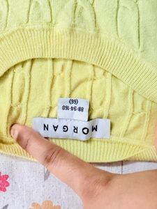 Lime Green Cable Knit Top