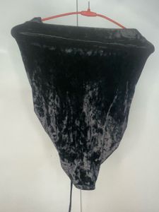 Velvet Ruched Black mini skirt
