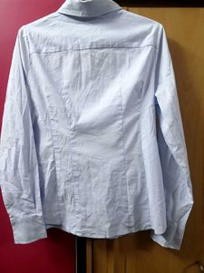 fitted siren style shirt lght Blue Button-Down Shi