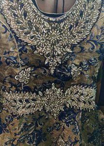 diamond work long ethnic gown