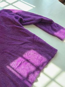 Purple Fuzzy Embellished Sweater