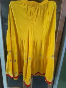 Yellow Embroidered Kurta and Palazzo Set